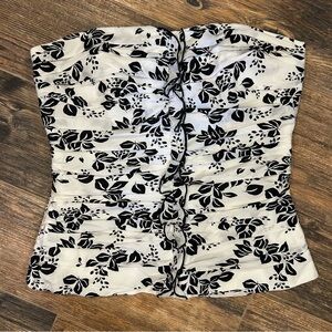 White House Black Market Strapless Floral Ruched Top - Size 2